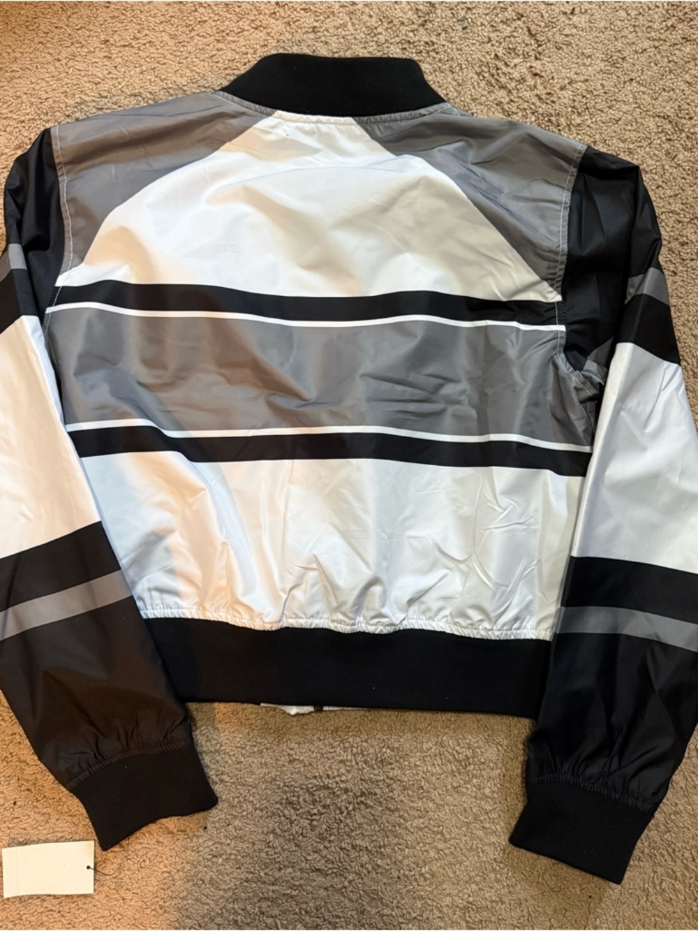 South Pole women’s White & Gray Logo Bomber Jacket - Picture 2 of 5